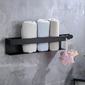 Cozary Towel Rail No Drilling Required Black Stainless Steel Self-Adhesive Guest Towel Holder with 2 Pieces Hooks 43 cm Towel Rack for Bathroom and Kitchen Cozary Towel Rail No Drilling Required Black Stainless Steel Self-Adhesive Guest Towel Holder with 2 Pieces Hooks 43 cm Towel Rack for Bathroom and Kitchen