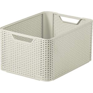 CURVER Style Rattan Effect Kitchen, Living room, Bathroom, Bedroom, Utility Large Rectangular Storage Basket 30 Litres White CURVER Style Rattan Effect Kitchen, Living room, Bathroom, Bedroom, Utility Large Rectangular Storage Basket 30 Litres White