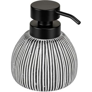 WENKO Soap mod. Pascoli Elegant Freestanding Dispenser for Bathroom 0.5 L Black and White Textured 11 x 13 x 12 cm Ceramic Plastic, Acrylonitrile Butadiene Styrene (ABS) WENKO Soap mod. Pascoli Elegant Freestanding Dispenser for Bathroom 0.5 L Black and White Textured 11 x 13 x 12 cm Ceramic Plastic, Acrylonitrile Butadiene Styrene (ABS)