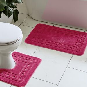 Catherine Lansfield Armoni Bath Mat and Pedestal Set Hot Pink Catherine Lansfield Armoni Bath Mat and Pedestal Set Hot Pink
