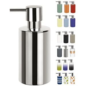 Spirella soap dispenser tube with pump liquid soap dispenser porcelain 300 ml long-lasting and robust silver 7.0 x 7.0 x 16.0 cm Spirella soap dispenser tube with pump liquid soap dispenser porcelain 300 ml long-lasting and robust silver 7.0 x 7.0 x 16.0 cm