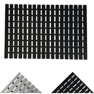 Nicoman Shower Mat Non-Slip Bath Drainage Matt Slatted Duckboard Design BLACK (64x43cm / 25x17 inches) Nicoman Shower Mat Non-Slip Bath Drainage Matt Slatted Duckboard Design BLACK (64x43cm / 25x17 inches)