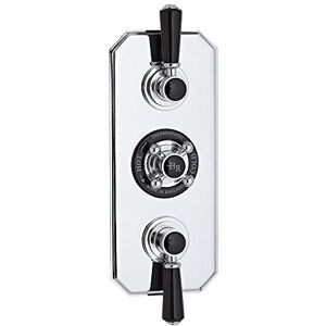 Hudson Reed Old London BTSVT005 Topaz Traditional Bathroom Shower Triple Concealed Shower Valve with Diverter, Chrome & Black Hudson Reed Old London BTSVT005 Topaz Traditional Bathroom Shower Triple Concealed Shower Valve with Diverter, Chrome & Black