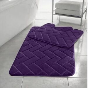 Kampala Hill - Blocks - Purple - Memory Foam - Bath Mat Set Kampala Hill - Blocks - Purple - Memory Foam - Bath Mat Set