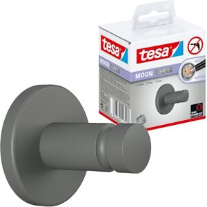 tesa UK tesa MOON GREY Towel Hook, matt grey, for bathroom and WC for bathrooms in industrial style and modern bathrooms drill-free, incl. adhesive solution 37 mm x 37 mm x 36 mm tesa UK tesa MOON GREY Towel Hook, matt grey, for bathroom and WC for bathrooms in industrial style and modern bathrooms drill-free, incl. adhesive solution 37 mm x 37 mm x 36 mm