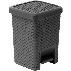 Addis 518144 Rattan Effect Square Bathroom Pedal Waste Trash Bin, 6 Litre, Charcoal Pedal Bin Addis 518144 Rattan Effect Square Bathroom Pedal Waste Trash Bin, 6 Litre, Charcoal Pedal Bin