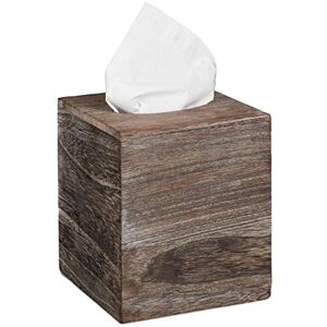 Relaxdays Shabby Tissue Box, Paper Tissue Box Cover with Sliding Floor, Wooden Dispenser Cube, HWD: 16.5x14x14 cm, Brown Relaxdays Shabby Tissue Box, Paper Tissue Box Cover with Sliding Floor, Wooden Dispenser Cube, HWD: 16.5x14x14 cm, Brown