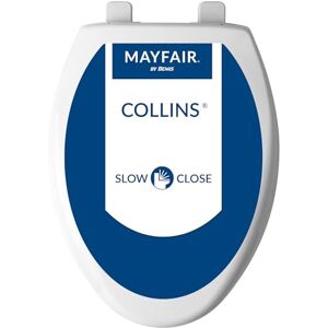 Mayfair 18100SL 000 Collins Slow Close Plastic Toilet Seat That Will Never Loosen, with Super Grip Bumpers, Elongated, Long Lasting Solid Plastic, White Mayfair 18100SL 000 Collins Slow Close Plastic Toilet Seat That Will Never Loosen, with Super Grip Bumpers, Elongated, Long Lasting Solid Plastic, White