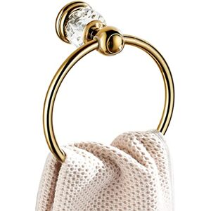 Wincase Towel Holders for Bathrooms Gold, Crystal Towel Ring, Round Hand Towel Rack Wall Mounted Decorative Crystal Wincase Towel Holders for Bathrooms Gold, Crystal Towel Ring, Round Hand Towel Rack Wall Mounted Decorative Crystal