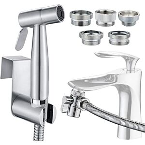 AITUOSI Handheld Bidet Sprayer Toilet Kit, Stainless Steel Muslim Shower and Baby Cloth Diaper Sprayer Kit with Faucet Splitter,Hose and Hook up Toilet or Wall Mount AITUOSI Handheld Bidet Sprayer Toilet Kit, Stainless Steel Muslim Shower and Baby Cloth Diaper Sprayer Kit with Faucet Splitter,Hose and Hook up Toilet or Wall Mount