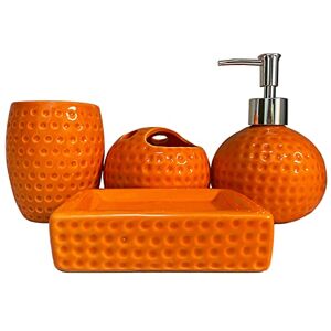 JHLAYKG Bathroom Accessory Set Orange,4 Pieces Ceramic Bathroom Decor Accessories Complete Set,Includes Bathroom Soap Dispenser Set,Toothbrush Holder Set,Tumbler,Soap Dish JHLAYKG Bathroom Accessory Set Orange,4 Pieces Ceramic Bathroom Decor Accessories Complete Set,Includes Bathroom Soap Dispenser Set,Toothbrush Holder Set,Tumbler,Soap Dish