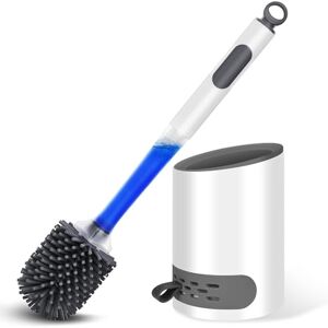 HIYAA Silicone, Toilet Cleaning Brush with Quick Drying Holder and No-Slip Handle for Bathroom, 1 Pack, White-New 1PC, Normall HIYAA Silicone, Toilet Cleaning Brush with Quick Drying Holder and No-Slip Handle for Bathroom, 1 Pack, White-New 1PC, Normall