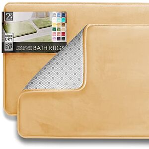 Clara Clark 2 Piece Bathroom Rugs Bath Mat Set, Velvet Memory Foam Bath Mats for Bathroom Non-Slip, PVC Backing Bath Rugs, Washable Dries Quickly, Cream Clara Clark 2 Piece Bathroom Rugs Bath Mat Set, Velvet Memory Foam Bath Mats for Bathroom Non-Slip, PVC Backing Bath Rugs, Washable Dries Quickly, Cream