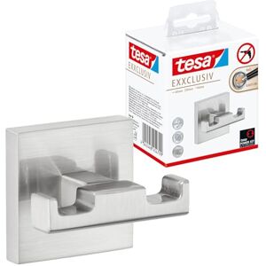 tesa UK tesa EXXCLUSIV Double Robe Hook Self-Adhesive Bathrobe Hook in Stainless-Steel Design Wall-Mounted Dressing Gown Holder Waterproof, incl. Power.Kit Adhesive Solution 50mm x 60mm x 44mm tesa UK tesa EXXCLUSIV Double Robe Hook Self-Adhesive Bathrobe Hook in Stainless-Steel Design Wall-Mounted Dressing Gown Holder Waterproof, incl. Power.Kit Adhesive Solution 50mm x 60mm x 44mm