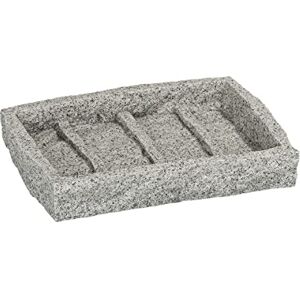 WENKO 20439100 Soap dish Granite, Plastic Polyresin, 13.5 x 2.2 x 9.1 cm, Grey WENKO 20439100 Soap dish Granite, Plastic Polyresin, 13.5 x 2.2 x 9.1 cm, Grey