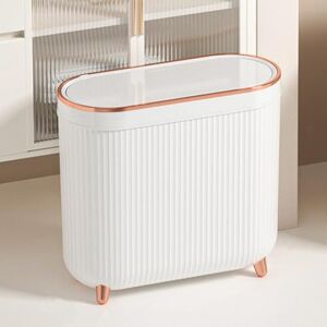 Aupekro Bathroom Trash Can with Lid, 3.1 Gallon/12 Liter Slim Rubbish Bin Wastebasket, Rectangular Plastic Narrow Garbage Container Bin for Living Room, Kitchen, Toilet, Office(White) Aupekro Bathroom Trash Can with Lid, 3.1 Gallon/12 Liter Slim Rubbish Bin Wastebasket, Rectangular Plastic Narrow Garbage Container Bin for Living Room, Kitchen, Toilet, Office(White)