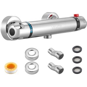 VEVOR Thermostatic Shower Faucet Valve, Anti-Scald 38℃ Secure Lock Thermostatic Shower Mixer Valve, Hot Cold Water Showering Faucet Temperature Control Valves for Bathroom, RV, Chrome-Plated Coating VEVOR Thermostatic Shower Faucet Valve, Anti-Scald 38℃ Secure Lock Thermostatic Shower Mixer Valve, Hot Cold Water Showering Faucet Temperature Control Valves for Bathroom, RV, Chrome-Plated Coating
