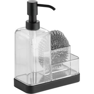 InterDesign iDesign Forma Kitchen Countertop Soap Dispenser Pump, Sponge, Scrubby Organizer Clear/Matte Black InterDesign iDesign Forma Kitchen Countertop Soap Dispenser Pump, Sponge, Scrubby Organizer Clear/Matte Black