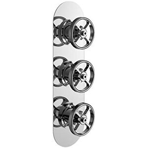 Hudson Reed SIWTR03 Revolution ǀ Modern Bathroom Industrial Inspired Design Concealed Triple Shower Valve with Diverter, 280mm x 80mm, Chrome Hudson Reed SIWTR03 Revolution ǀ Modern Bathroom Industrial Inspired Design Concealed Triple Shower Valve with Diverter, 280mm x 80mm, Chrome