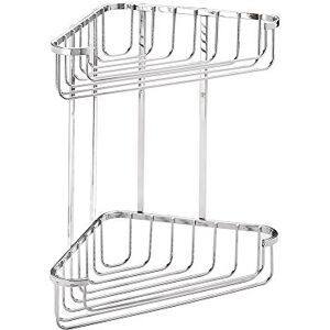 Croydex Stainless Steel Large Corner Shower Caddy Durable Steel Bathroom Shelves with Chrome Finish for Modern Bathrooms, 2-Tier Shower Corner Shelves, Easy Installation, 5kg Load Capacity Croydex Stainless Steel Large Corner Shower Caddy Durable Steel Bathroom Shelves with Chrome Finish for Modern Bathrooms, 2-Tier Shower Corner Shelves, Easy Installation, 5kg Load Capacity