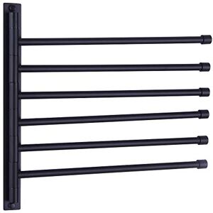 GERZWY Bathroom Swing Arm Towel Bars Wall Mount Bath Towel Rack with 6 Arms Hanger Towel Holder Organizer SUS 304 Stainless Steel Matte Black HYG06-BK GERZWY Bathroom Swing Arm Towel Bars Wall Mount Bath Towel Rack with 6 Arms Hanger Towel Holder Organizer SUS 304 Stainless Steel Matte Black HYG06-BK