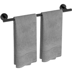 USHOWER Matte Black Towel Bar, 24-Inch Towel Rack for Bathroom Wall Mounted, Thicken SUS304 Stainless Steel Modern Home Decor Towel Rod, Total Length 26-Inch USHOWER Matte Black Towel Bar, 24-Inch Towel Rack for Bathroom Wall Mounted, Thicken SUS304 Stainless Steel Modern Home Decor Towel Rod, Total Length 26-Inch