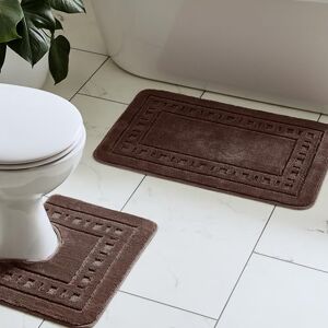 Catherine Lansfield Armoni Bath Mat and Pedestal Set Chocolate Catherine Lansfield Armoni Bath Mat and Pedestal Set Chocolate