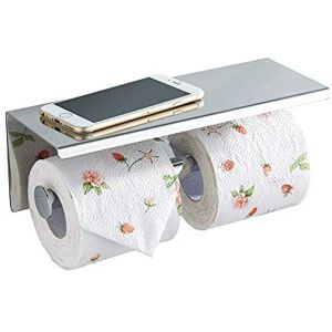 bgl Toilet Paper Holder Stainless Steel Toilet Paper Roll Holder with Shelf Wall Mounted for Bathroom (Silver, Double Head) bgl Toilet Paper Holder Stainless Steel Toilet Paper Roll Holder with Shelf Wall Mounted for Bathroom (Silver, Double Head)