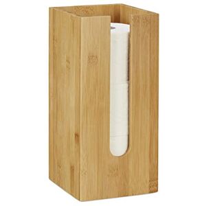 Relaxdays Toilet Holder, Free-standing, Narrow, Storage, Bathroom Cabinet, 3 Rolls, HxWxD 33x15x15 cm, Natural, Bamboo, Toilettenpapierbehälter Bambus Relaxdays Toilet Holder, Free-standing, Narrow, Storage, Bathroom Cabinet, 3 Rolls, HxWxD 33x15x15 cm, Natural, Bamboo, Toilettenpapierbehälter Bambus