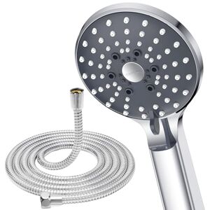 YEAUPE PRO Shower Head and Hose,1.6M Stainless Hose,High Pressure,6 Modes,Round Large (Φ100mm),Powerful Flow,Universal Handheld Bathroom Electric Showerheads,G1/2,Black YEAUPE PRO Shower Head and Hose,1.6M Stainless Hose,High Pressure,6 Modes,Round Large (Φ100mm),Powerful Flow,Universal Handheld Bathroom Electric Showerheads,G1/2,Black
