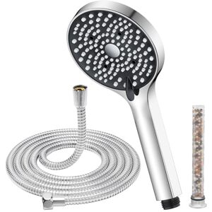 YEAUPE Shower Head and Hose 1.6M 110mm Filter Powerful Flow Shower Hose and Head High Pressure 6 Modes Pressure Boosting Handheld Showerhead for Low Water Pressure Electric Shower Head,Chrome YEAUPE Shower Head and Hose 1.6M 110mm Filter Powerful Flow Shower Hose and Head High Pressure 6 Modes Pressure Boosting Handheld Showerhead for Low Water Pressure Electric Shower Head,Chrome