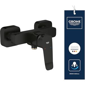 Grohe Dice Exposed Shower Mixer (Wall Mounted, Metal Lever, 35 mm Ceramic Cartridge, Integrated Non-Return Valve, Protected Against Backflow, Single Outlet Valve), Matt Black, 1018742430 Grohe Dice Exposed Shower Mixer (Wall Mounted, Metal Lever, 35 mm Ceramic Cartridge, Integrated Non-Return Valve, Protected Against Backflow, Single Outlet Valve), Matt Black, 1018742430