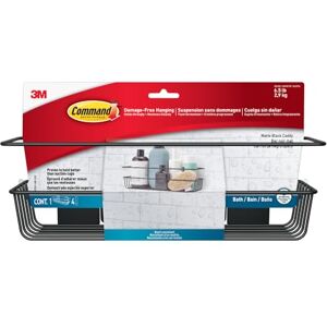 Command Bath Shower Caddy, Matte Black 1 Caddy + 4 Water-Resistant Strips Bathroom Shower Storage Organiser, Bath Shelf, Damage Free Hanging Holds up to 3 kg Command Bath Shower Caddy, Matte Black 1 Caddy + 4 Water-Resistant Strips Bathroom Shower Storage Organiser, Bath Shelf, Damage Free Hanging Holds up to 3 kg