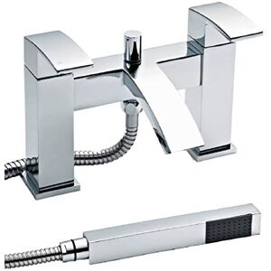 nuie TSI304 Vibe Modern Bathroom Deck Mounted Square Shower Bath Mixer Tap , 229 x 127 x 138mm , Chrome nuie TSI304 Vibe Modern Bathroom Deck Mounted Square Shower Bath Mixer Tap , 229 x 127 x 138mm , Chrome