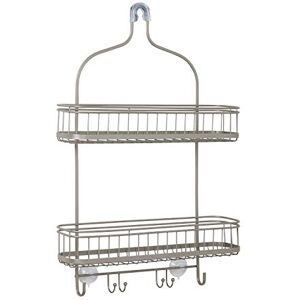 Zenna Home Extra Wide Hanging Over-the-Shower Caddy, Satin Nickel Zenna Home Extra Wide Hanging Over-the-Shower Caddy, Satin Nickel