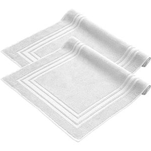 Komfortec Bath Mat Set, 2 Pieces, Terry Cloth Shower Mat, Washable Shower Mat & Bath Mat, 600 g/m² & 100% Cotton, Absorbent & Quick Drying, 50 x 70 cm, White Komfortec Bath Mat Set, 2 Pieces, Terry Cloth Shower Mat, Washable Shower Mat & Bath Mat, 600 g/m² & 100% Cotton, Absorbent & Quick Drying, 50 x 70 cm, White
