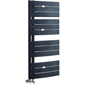 Hudson Reed HLA36 Elgin Modern Bathroom Vertical Wall Hung Heated Towel Rail (Excludes Valves), 1080mm x 550mm, Anthracite, 1080 x 550 mm Hudson Reed HLA36 Elgin Modern Bathroom Vertical Wall Hung Heated Towel Rail (Excludes Valves), 1080mm x 550mm, Anthracite, 1080 x 550 mm