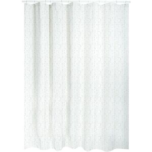 Spirella Wet White Pearl Effect Textile Polyester Shower Curtain, 180 x 200 cm, White/Blue Spirella Wet White Pearl Effect Textile Polyester Shower Curtain, 180 x 200 cm, White/Blue