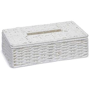ARPAN Eco-Friendly White Paper Rope Rectangular Tissue Holder Box for Hotel & Guest Houses, Office Home, Bathroom ARPAN Eco-Friendly White Paper Rope Rectangular Tissue Holder Box for Hotel & Guest Houses, Office Home, Bathroom