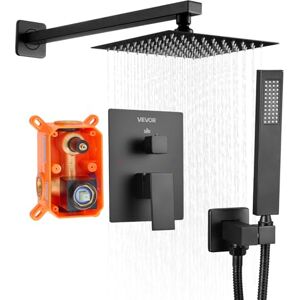 VEVOR Shower Faucet Set, Rainfall Bathroom Shower System with 8-Inch (20.3cm) Square Rain Shower Head and Handheld Spray, Wall Mounted Bath Fixtures with Brass Valve and Trim Kit, Matte Black VEVOR Shower Faucet Set, Rainfall Bathroom Shower System with 8-Inch (20.3cm) Square Rain Shower Head and Handheld Spray, Wall Mounted Bath Fixtures with Brass Valve and Trim Kit, Matte Black