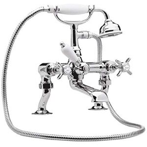nuie I303X Beaumont Traditional Bathroom Crosshead Handle Luxury 3/4" Cranked Bath Shower Mixer Tap with Shower Kit, 295 x 215 x 180mm , Chrome nuie I303X Beaumont Traditional Bathroom Crosshead Handle Luxury 3/4" Cranked Bath Shower Mixer Tap with Shower Kit, 295 x 215 x 180mm , Chrome