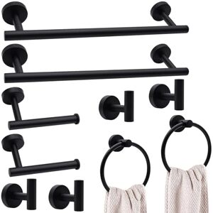 PNWNNH 10-Pieces Matte Black Bathroom Accessories Set, Stainless Steel Bathroom Hardware Set, Bath Towel Bar Set, Towel Racks for Bathroom Wall Mounted. PNWNNH 10-Pieces Matte Black Bathroom Accessories Set, Stainless Steel Bathroom Hardware Set, Bath Towel Bar Set, Towel Racks for Bathroom Wall Mounted.