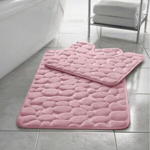 Kampala Hill - Pebbles - Pink - Memory Foam - Bath Mat Set Kampala Hill - Pebbles - Pink - Memory Foam - Bath Mat Set