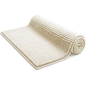 KEPLIN Non-Slip Microfibre Bath & Toilet Mat Soft, Plush & Comfortable Rug with Machine Washable Design Water Absorbent & Quick Drying to Keep Bathroom & Home Hygienic & Clean (50x80cm) White KEPLIN Non-Slip Microfibre Bath & Toilet Mat Soft, Plush & Comfortable Rug with Machine Washable Design Water Absorbent & Quick Drying to Keep Bathroom & Home Hygienic & Clean (50x80cm) White