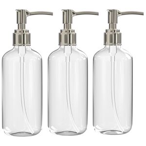 Bay State Importers (3 Pack) 16 Ounce Soap Dispenser Bottles Clear Plastic Countertop Lotion-Soap Pump Bottles for Liquid Organic Soap Hand Dispensers Kitchen and Bathroom Soaps Shampoo and Lotions Bay State Importers (3 Pack) 16 Ounce Soap Dispenser Bottles Clear Plastic Countertop Lotion-Soap Pump Bottles for Liquid Organic Soap Hand Dispensers Kitchen and Bathroom Soaps Shampoo and Lotions