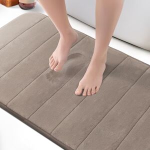 KEPLIN Memory Foam Bath Mat Ultra-Soft, Absorbent & Non-Slip Bathroom Mat, Machine Washable, Large Bathroom rug for Bath & Toilet Floors (Beige, 60 x 90cm) KEPLIN Memory Foam Bath Mat Ultra-Soft, Absorbent & Non-Slip Bathroom Mat, Machine Washable, Large Bathroom rug for Bath & Toilet Floors (Beige, 60 x 90cm)