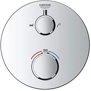 Grohe Grohtherm Thermostatic Bath Mixer Trim Set to Control Shower and Bath Filling Functions, Concealed Installation, Chrome, 24077000 Grohe Grohtherm Thermostatic Bath Mixer Trim Set to Control Shower and Bath Filling Functions, Concealed Installation, Chrome, 24077000