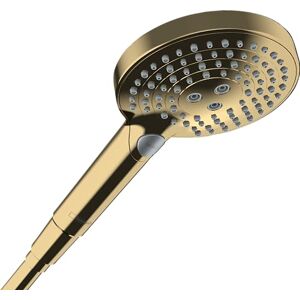 Hansgrohe Raindance Select S Water-Saving Shower Head 8 l/min (EcoSmart), Hand Shower Round (120 mm) with 3 Sprays (incl. PowderRain), with Anti-limescale Function, Polished Gold Optic, 26515990 Hansgrohe Raindance Select S Water-Saving Shower Head 8 l/min (EcoSmart), Hand Shower Round (120 mm) with 3 Sprays (incl. PowderRain), with Anti-limescale Function, Polished Gold Optic, 26515990