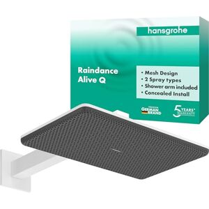 Hansgrohe 24550700 Raindance Alive Q Overhead 210/340 2jet with Shower arm, Matt White, 1 Strahlart Hansgrohe 24550700 Raindance Alive Q Overhead 210/340 2jet with Shower arm, Matt White, 1 Strahlart