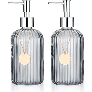 通用 2 Pcs Glass Soap Dispenser Bottle with Pump, 14 Oz Hand Glass Jar Soap Liquid Bottles, Refillable Soap Pump Bottle Dispensers for Bathroom, Kitchen, Countertop, Laundry Room Transparent 通用 2 Pcs Glass Soap Dispenser Bottle with Pump, 14 Oz Hand Glass Jar Soap Liquid Bottles, Refillable Soap Pump Bottle Dispensers for Bathroom, Kitchen, Countertop, Laundry Room Transparent